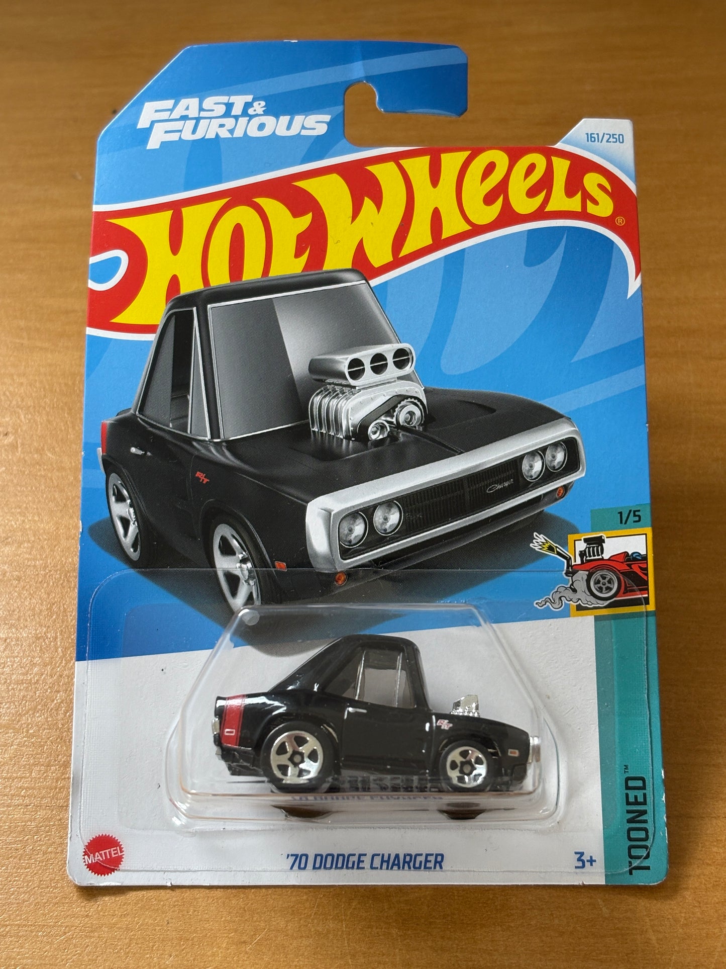 Hot Wheels Mainline / '70 Dodge Charger - Black / 2024 HW Tooned 1/5
