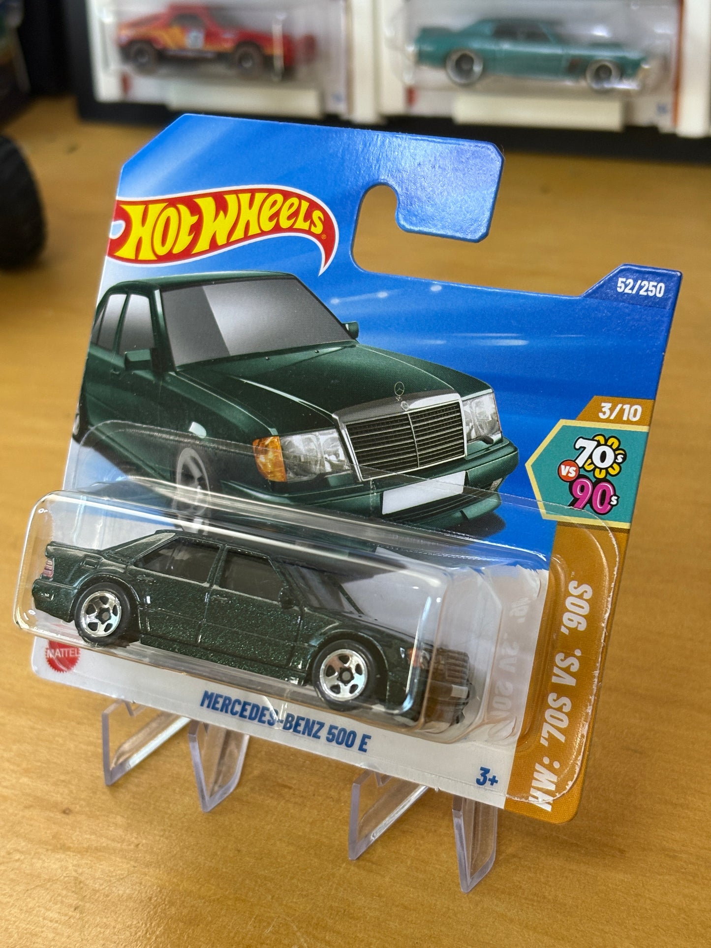 Hot Wheels Mainline / Mercedes-Benz 500 E / 2025 HW: 70's vs. 90's 3/10 Short Card