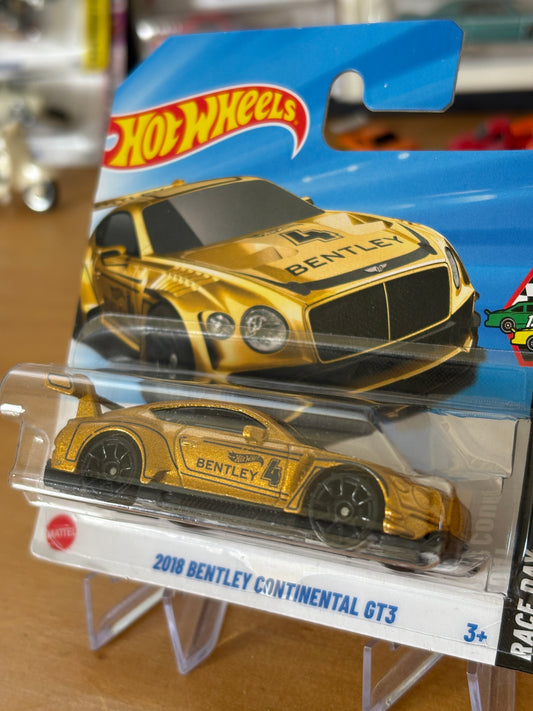 Hot Wheels Mainline / 2018 Bentley Continental GT3 / 2025 HW Race Day 7/10 GOLD Short Card