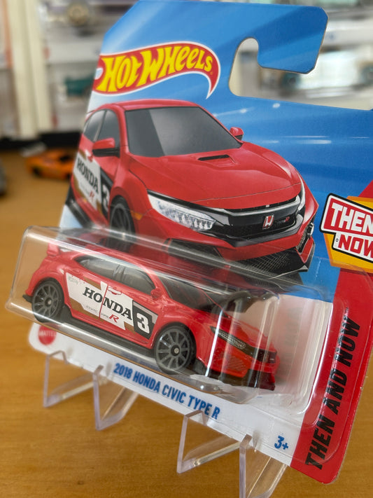 Hot Wheels Mainline / 2018 Honda Civic Type R / 2025 Then And Now 3/10 (Short Card) RED