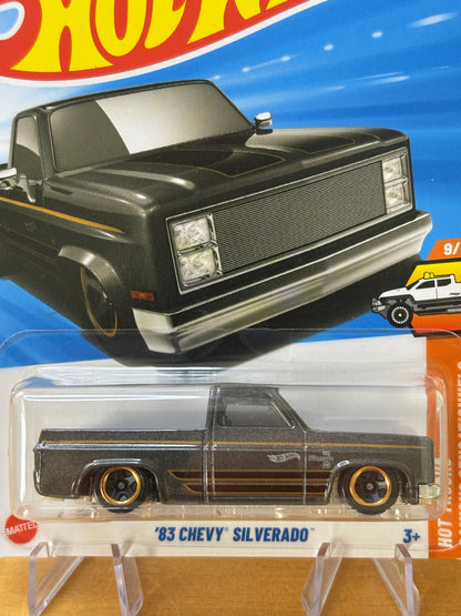 Hot Wheels Mainline / '83 Chevy Silverado / 2025 HW Hot Trucks 9/10 GREY