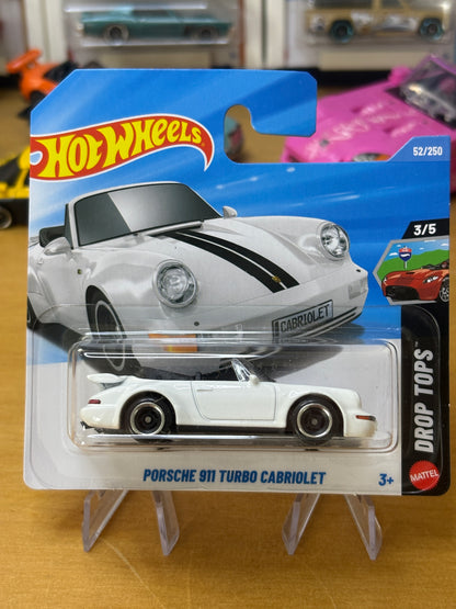 Hot Wheels Mainline / Porsche 911 Turbo Cabriolet / 2026 Drop Top 3/5 Short Card WHITE