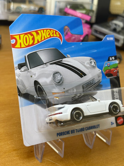 Hot Wheels Mainline / Porsche 911 Turbo Cabriolet / 2026 Drop Top 3/5 Short Card WHITE