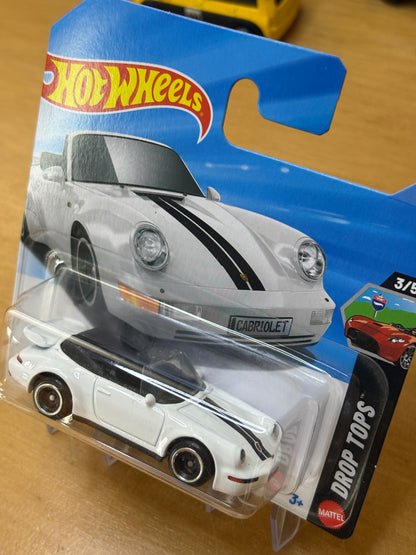Hot Wheels Mainline / Porsche 911 Turbo Cabriolet / 2026 Drop Top 3/5 Short Card WHITE