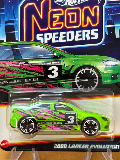 Hot Wheels Neon Speeders / 2008 Lancer Evolution / 2025 Mix 2 3/8