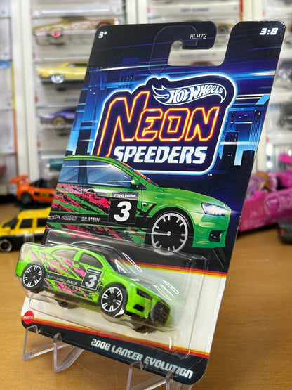 Hot Wheels Neon Speeders / 2008 Lancer Evolution / 2025 Mix 2 3/8