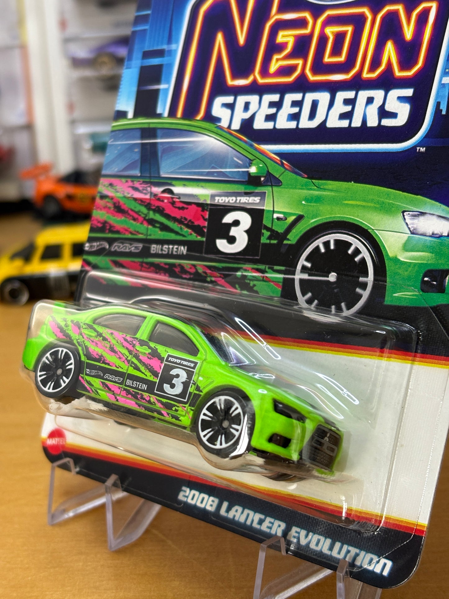 Hot Wheels Neon Speeders / 2008 Lancer Evolution / 2025 Mix 2 3/8