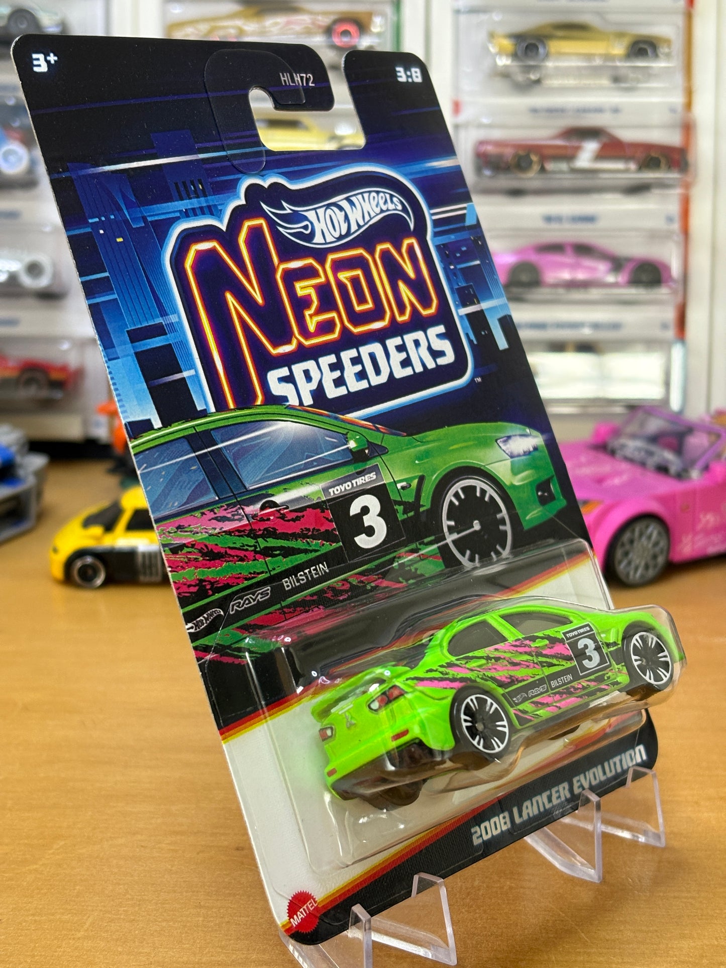 Hot Wheels Neon Speeders / 2008 Lancer Evolution / 2025 Mix 2 3/8
