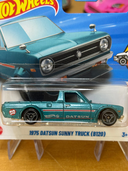 Hot Wheels Mainline / 1975 Datsun Sunny Truck (B120) / 2025 HW Hot Trucks 6/10 Short Card