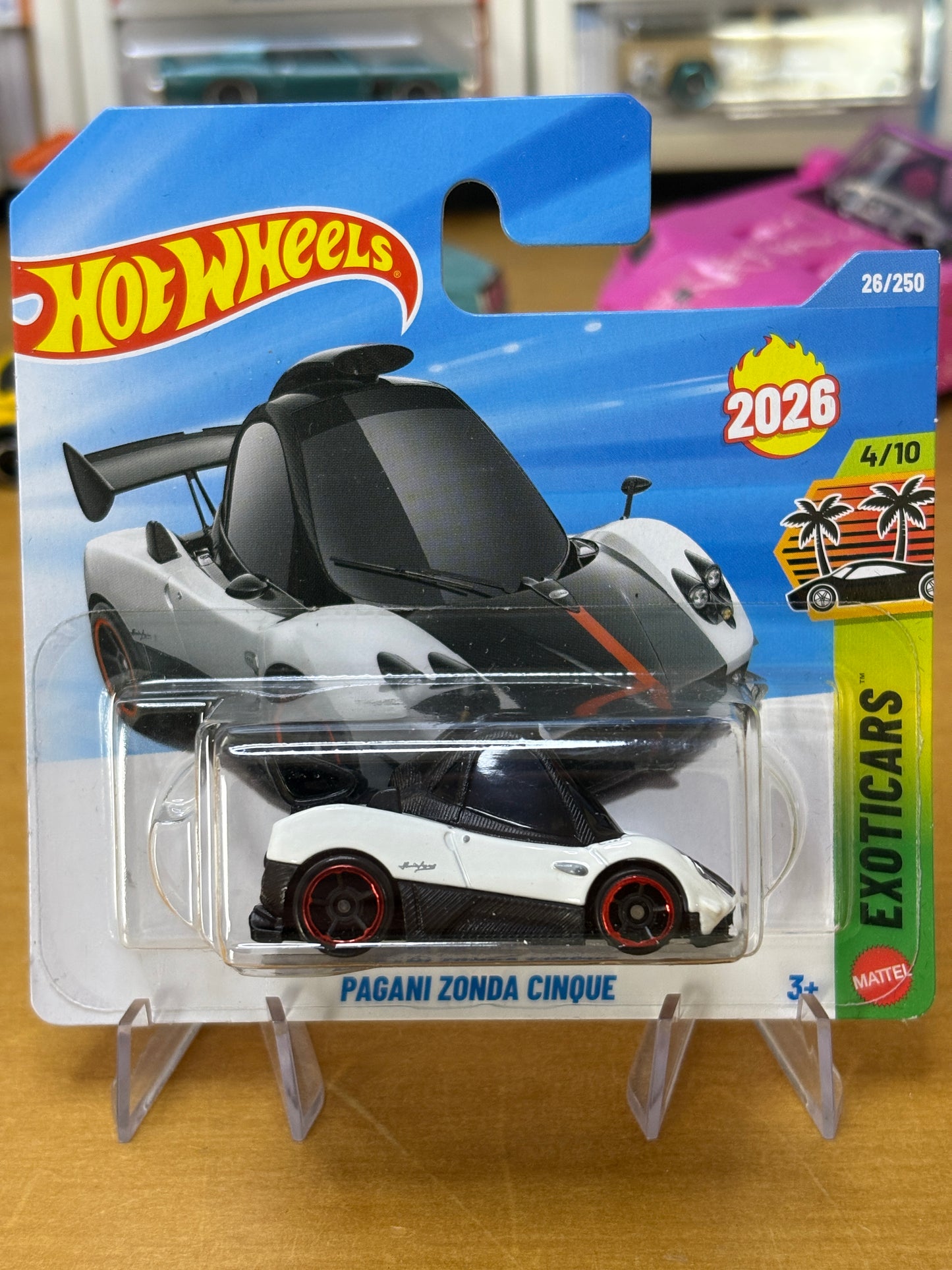 Hot Wheels Mainline / Pagani Zonda Cinque / 2026 Exoticars 4/10 Short Card