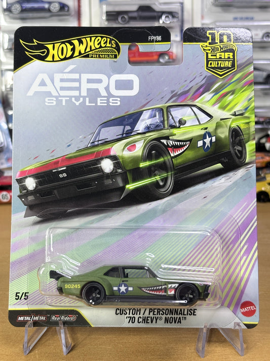 Hot Wheels Custom '70 Chevy Nova Aero Styles 5/5 Premium Diecast