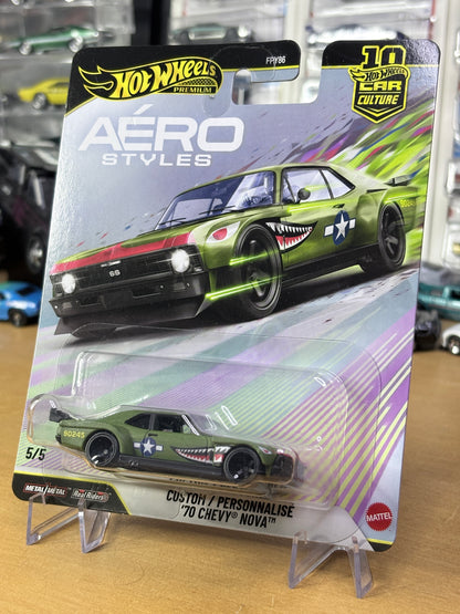Hot Wheels Custom '70 Chevy Nova Aero Styles 5/5 Premium Diecast