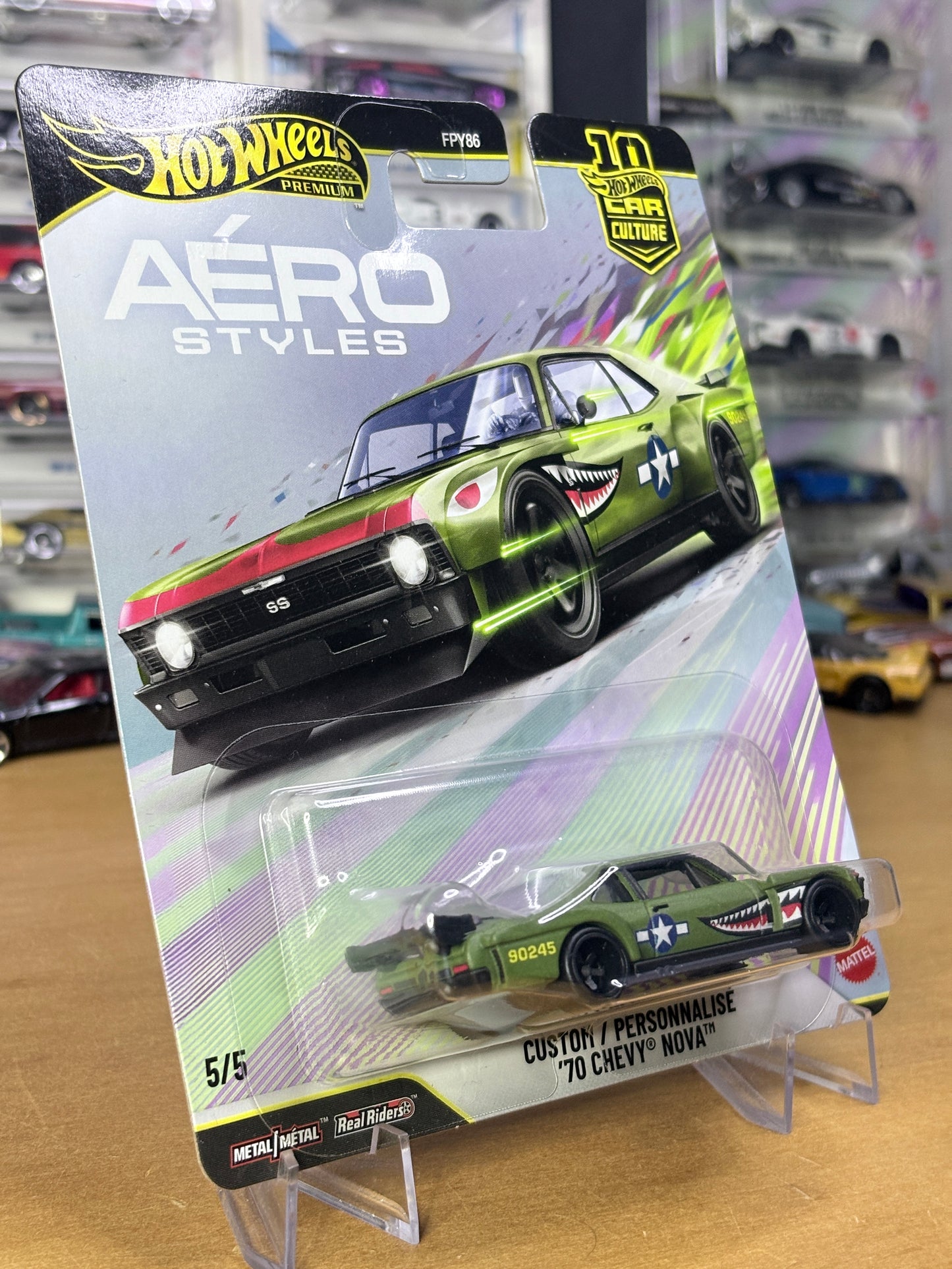 Hot Wheels Custom '70 Chevy Nova Aero Styles 5/5 Premium Diecast