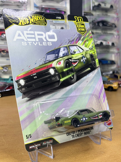 Hot Wheels Custom '70 Chevy Nova Aero Styles 5/5 Premium Diecast