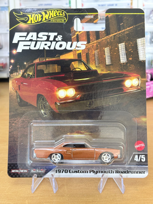 Hot Wheels Premium / 1970 Custom Plymouth Roadrunner / 2025 HW Fast & Furious 4/5