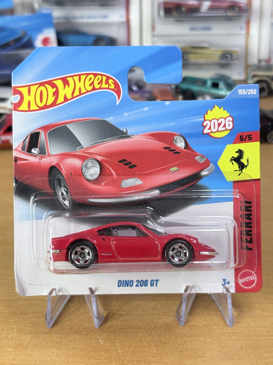 Hot Wheels Ferrari Dino 206 GT | 2026 Ferrari 5/5 Mainline (Red)