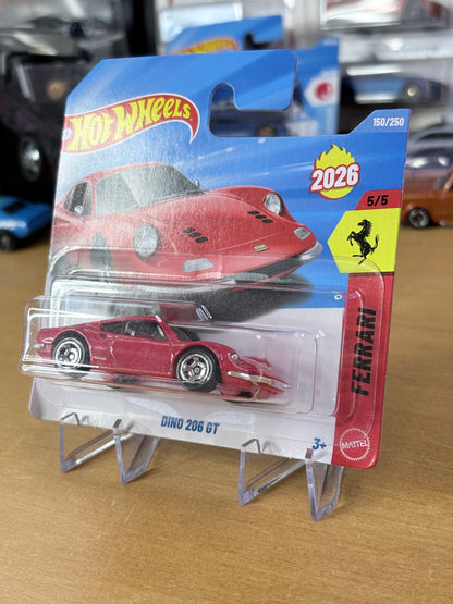 Hot Wheels Ferrari Dino 206 GT | 2026 Ferrari 5/5 Mainline (Red)