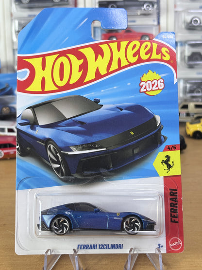 Hot Wheels Ferrari 12Cilindri | 2026 Ferrari 4/5 Mainline (Blue)