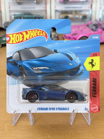 Hot Wheels Mainline / Ferrari SF90 Stredale / 2026 Ferrari 1/5 GREY Short Card BLUE