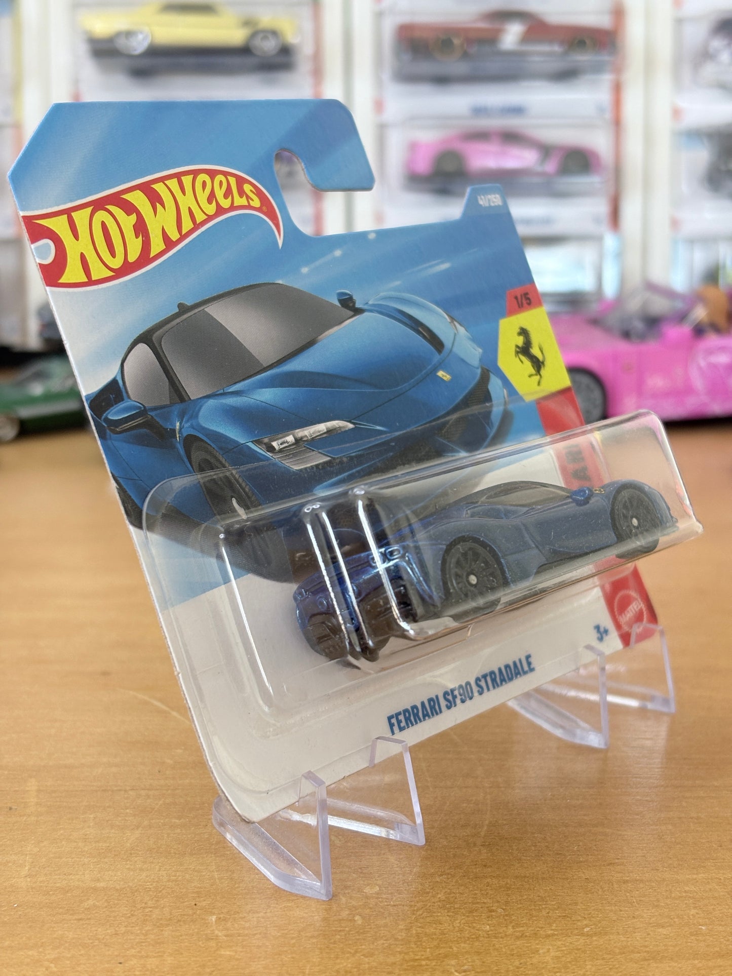 Hot Wheels Mainline / Ferrari SF90 Stredale / 2026 Ferrari 1/5 GREY Short Card BLUE