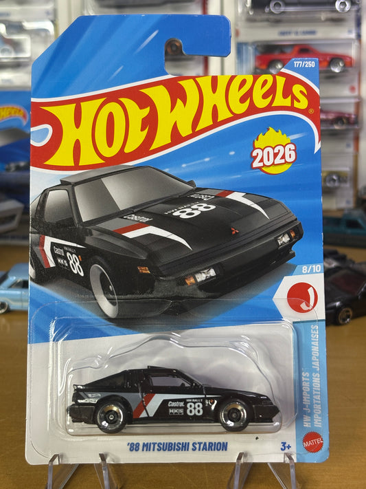 Hot Wheels '88 Mitsubishi Starion | 2026 J-Imports 8/10 Mainline (Black)