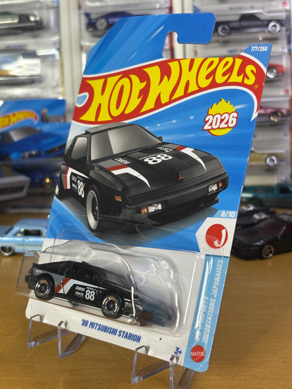 Hot Wheels '88 Mitsubishi Starion | 2026 J-Imports 8/10 Mainline (Black)