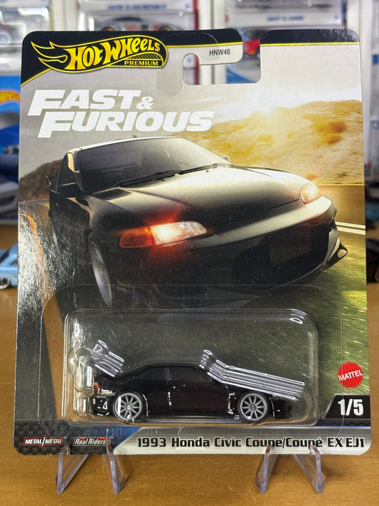 Hot Wheels Premium | 1993 Honda Civic Coupe EX EJ1 | HW Fast & Furious 1/5