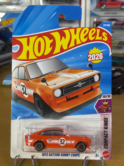 Hot Wheels 1972 Datsun Sunny Coupe | 2026 Compact Kings 10/10 Mainline