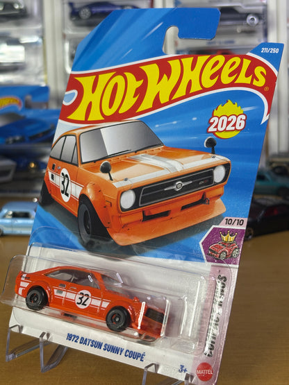 Hot Wheels 1972 Datsun Sunny Coupe | 2026 Compact Kings 10/10 Mainline