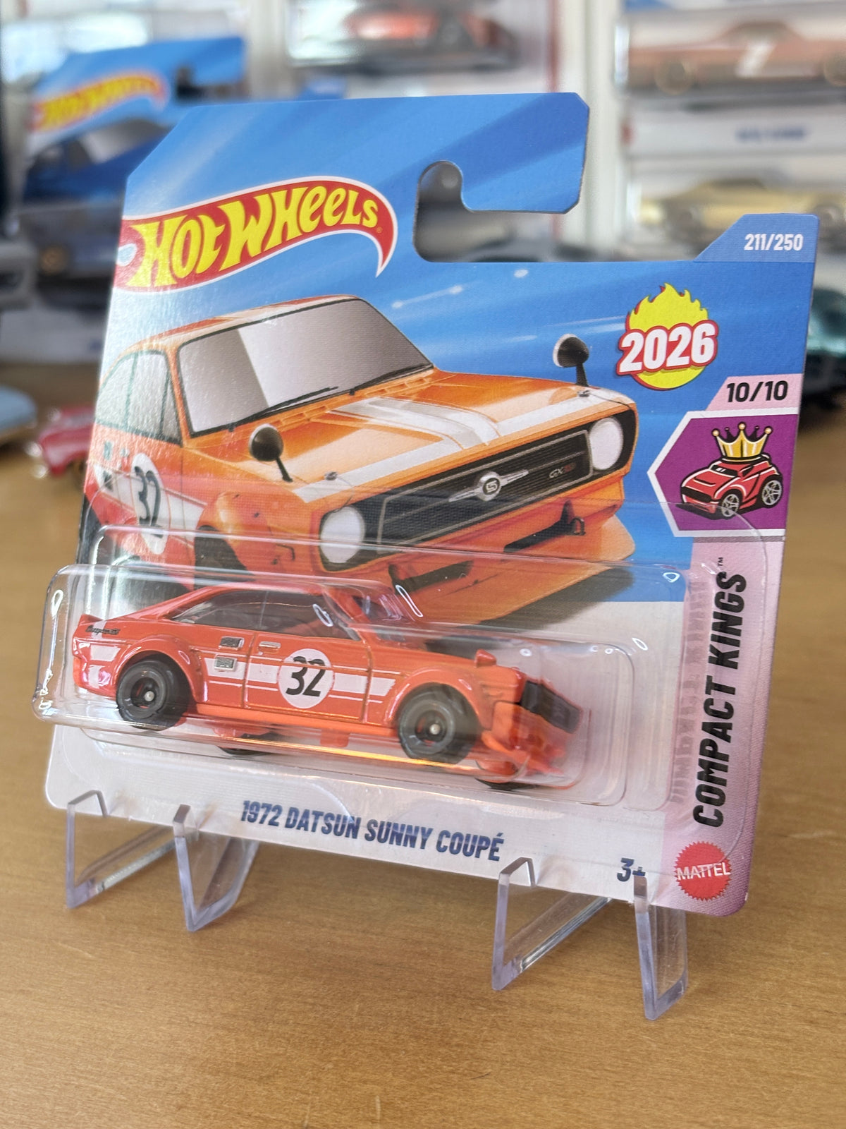 Hot Wheels 1972 Datsun Sunny Coupe | 2026 Compact Kings 10/10 Mainline Short Card