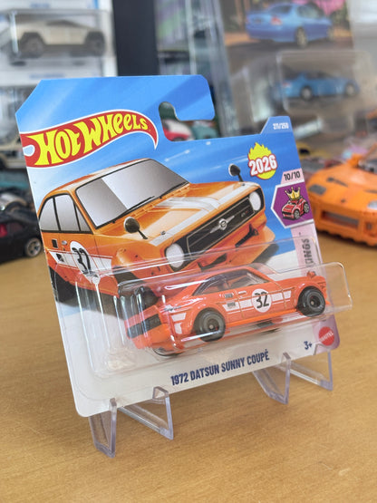 Hot Wheels 1972 Datsun Sunny Coupe | 2026 Compact Kings 10/10 Mainline Short Card