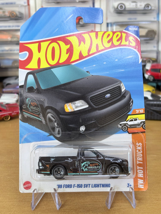 Hot Wheels '99 Ford F-150 SVT Lightning | 2025 HW Hot Trucks 7/10 Mainline (BLACK)