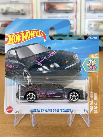 Hotwheels Mainline / Nissan Skyline GT-R (BCNR33) / 2025 HW '70s vs.'90s 8/10 BLACK Short Card (Copy)
