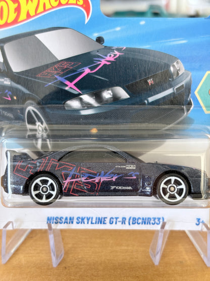 Hotwheels Mainline / Nissan Skyline GT-R (BCNR33) / 2025 HW '70s vs.'90s 8/10 BLACK Short Card (Copy)