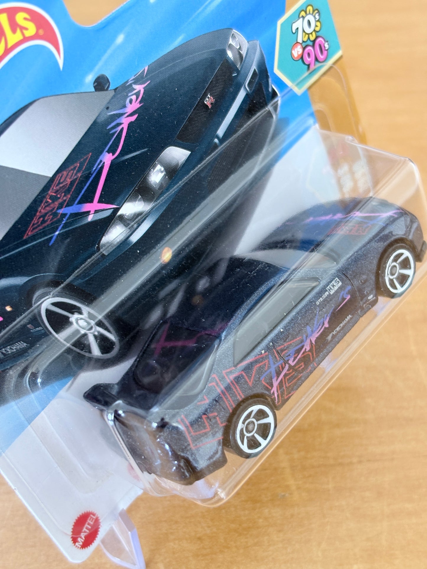 Hotwheels Mainline / Nissan Skyline GT-R (BCNR33) / 2025 HW '70s vs.'90s 8/10 BLACK Short Card (Copy)