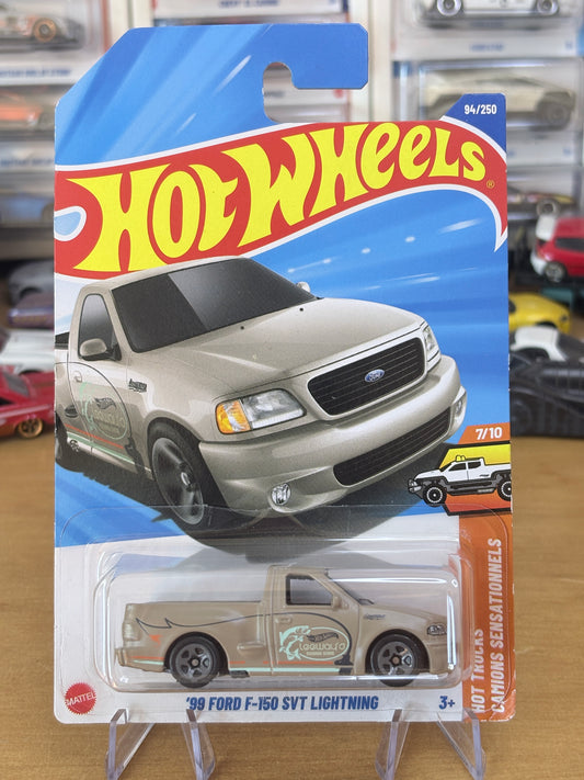 Hot Wheels '99 Ford F-150 SVT Lightning | 2025 HW Hot Trucks 7/10 Mainline (Beige)