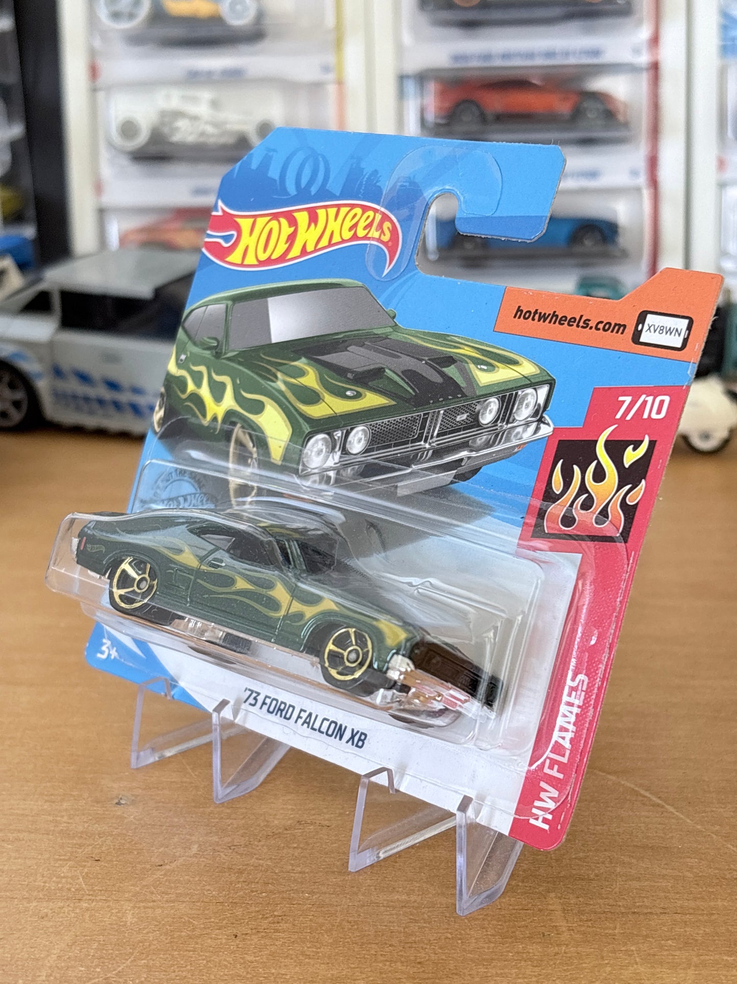 Hot Wheels Mainline | '73 Ford Falcon XB | 2018 HW Flames 7/10 Short Card