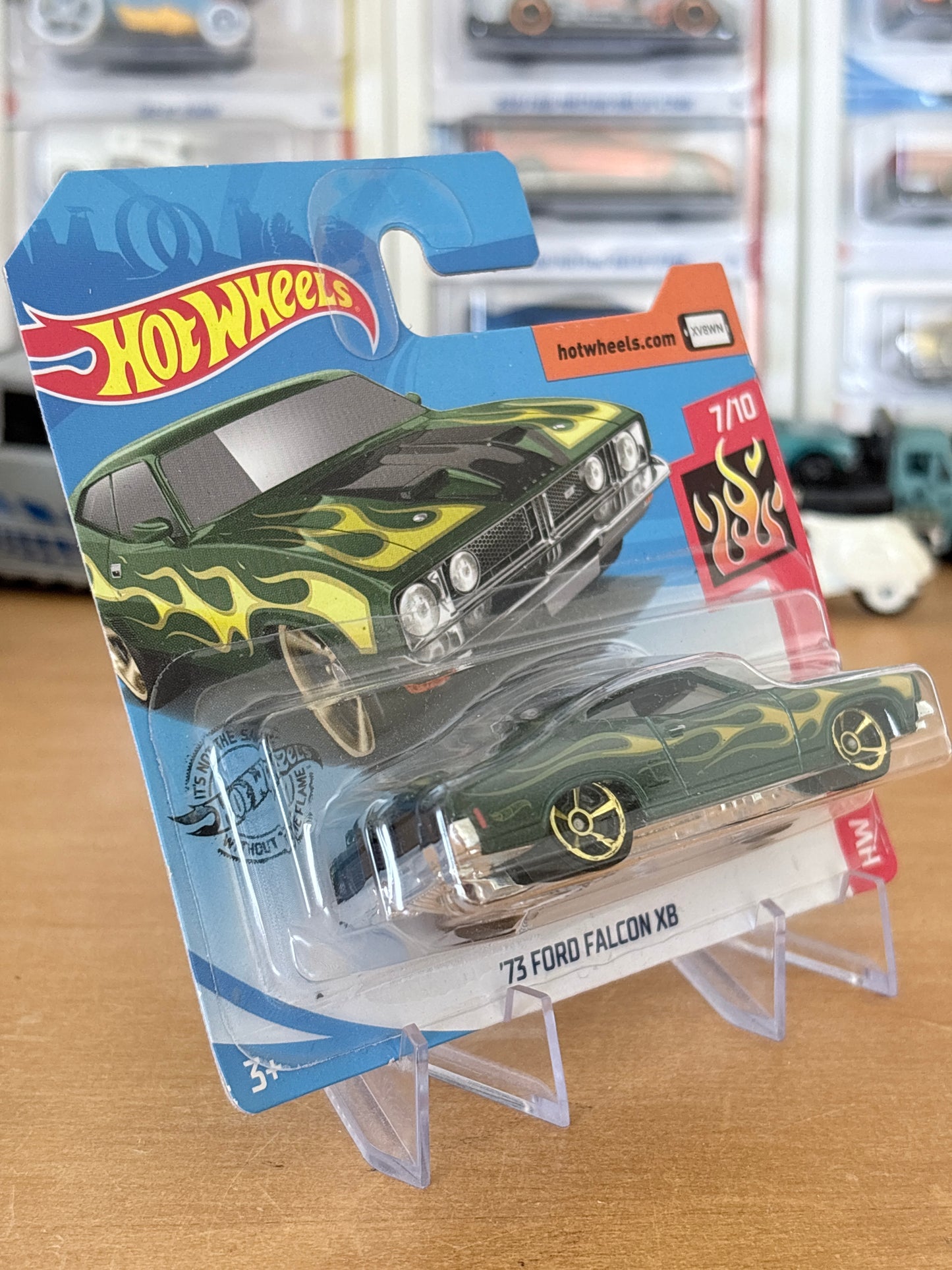 Hot Wheels Mainline | '73 Ford Falcon XB | 2018 HW Flames 7/10 Short Card