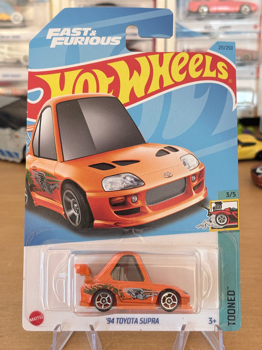 Hot Wheels Mainline / '94 Toyota Supra / 2023 HW Tooned 3/5 Fast and Furious