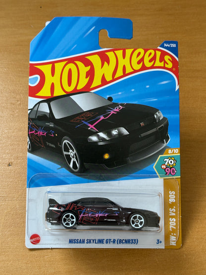 Hotwheels Mainline / Nissan Skyline GT-R (BCNR33) / 2025 HW '70s vs.'90s 8/10 BLACK