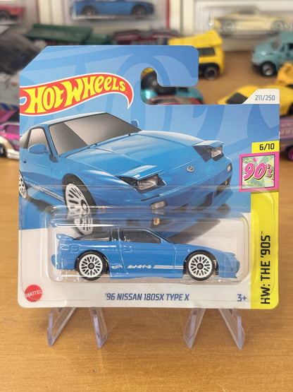 Hot Wheels Mainline / '96 Nissan 180sx Type X / 2024 HW The '90s 6/10 (Short Card)