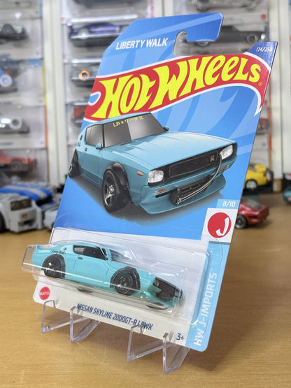 Hot Wheels Mainline | Nissan Skyline 2000 GT-R LBWK | 2022 J-Imports 8/10 BLUE