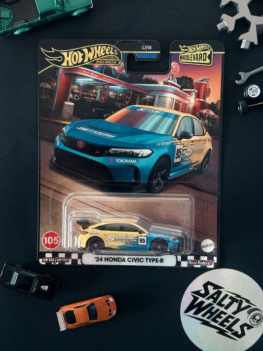 Hot Wheels '24 Honda Civic Type-R Boulevard #105 Premium Diecast