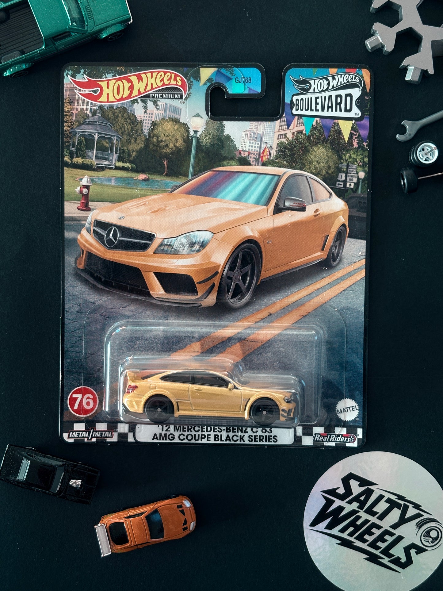 Hot Wheels '12 Mercedes-Benz C 63 AMG Coupe Black Series Boulevard #76 Premium Diecast