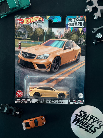 Hot Wheels '12 Mercedes-Benz C 63 AMG Coupe Black Series Boulevard #76 Premium Diecast
