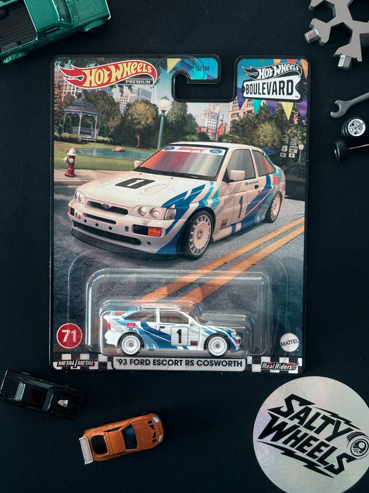 Hot Wheels '93 Ford Escort RS Cosworth Boulevard #71 Premium Diecast