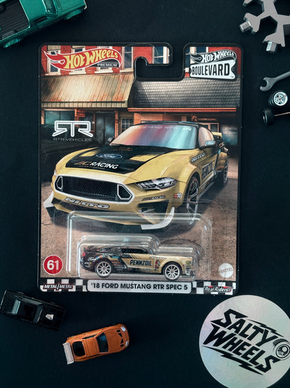 Hot Wheels Custom '18 Ford Mustang RTR Spec 5 Boulevard #61 Premium Diecast