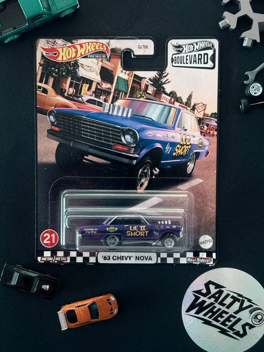 Hot Wheels '63 Chevy Nova Boulevard #21 Premium Diecast