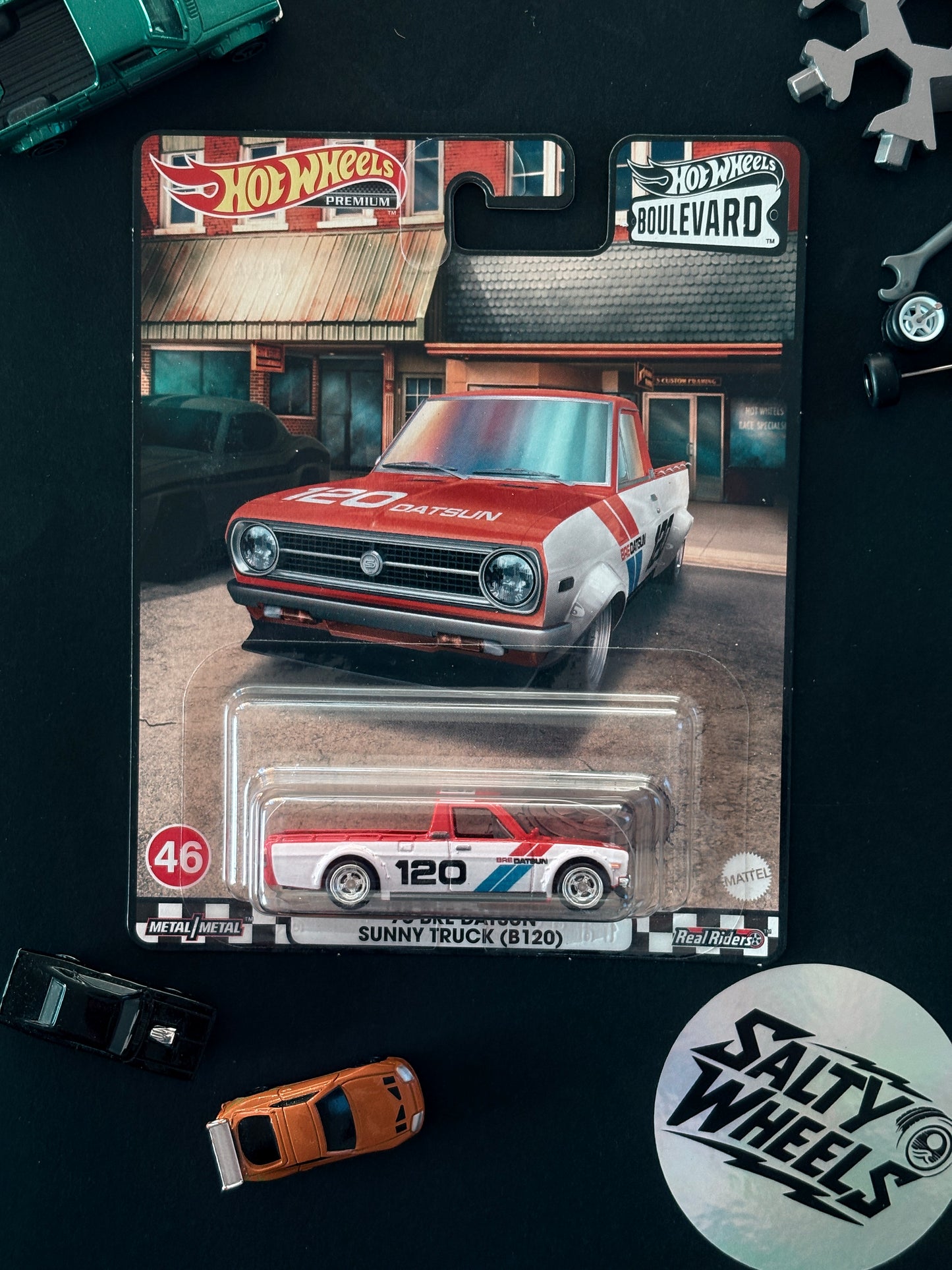 Hot Wheels '75 BRE Datsun Sunny Truck (B120) Boulevard #46 Premium Diecast