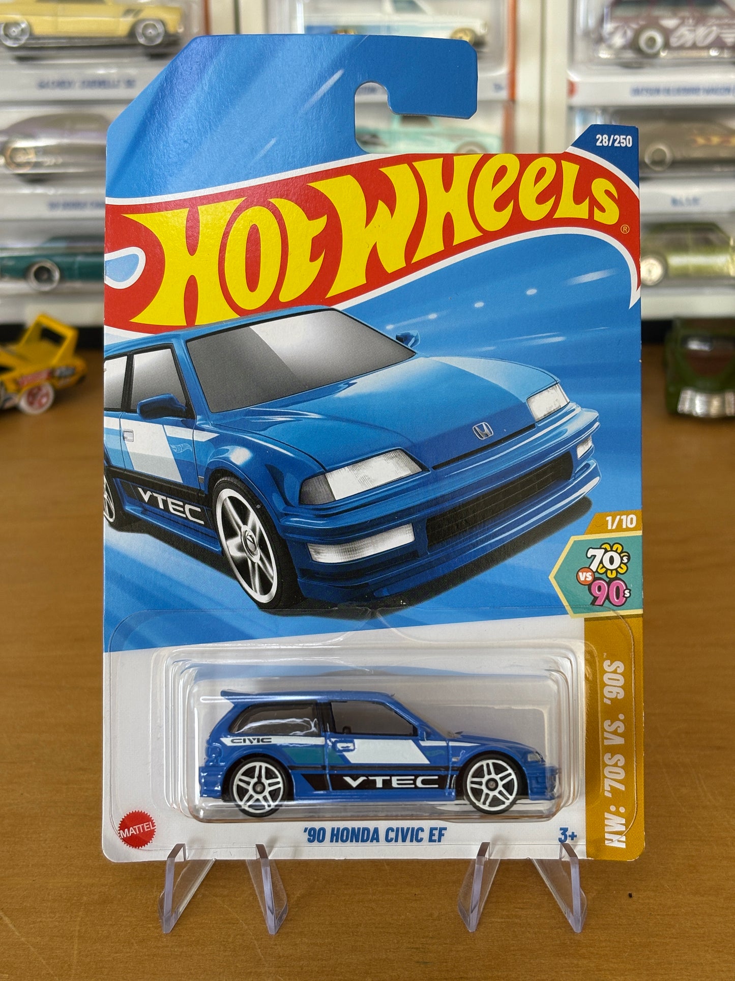 Hot Wheels Mainline / '90 Honda Civic EF / 2025 HW: '70s vs '90s 1/10 (Long Card)